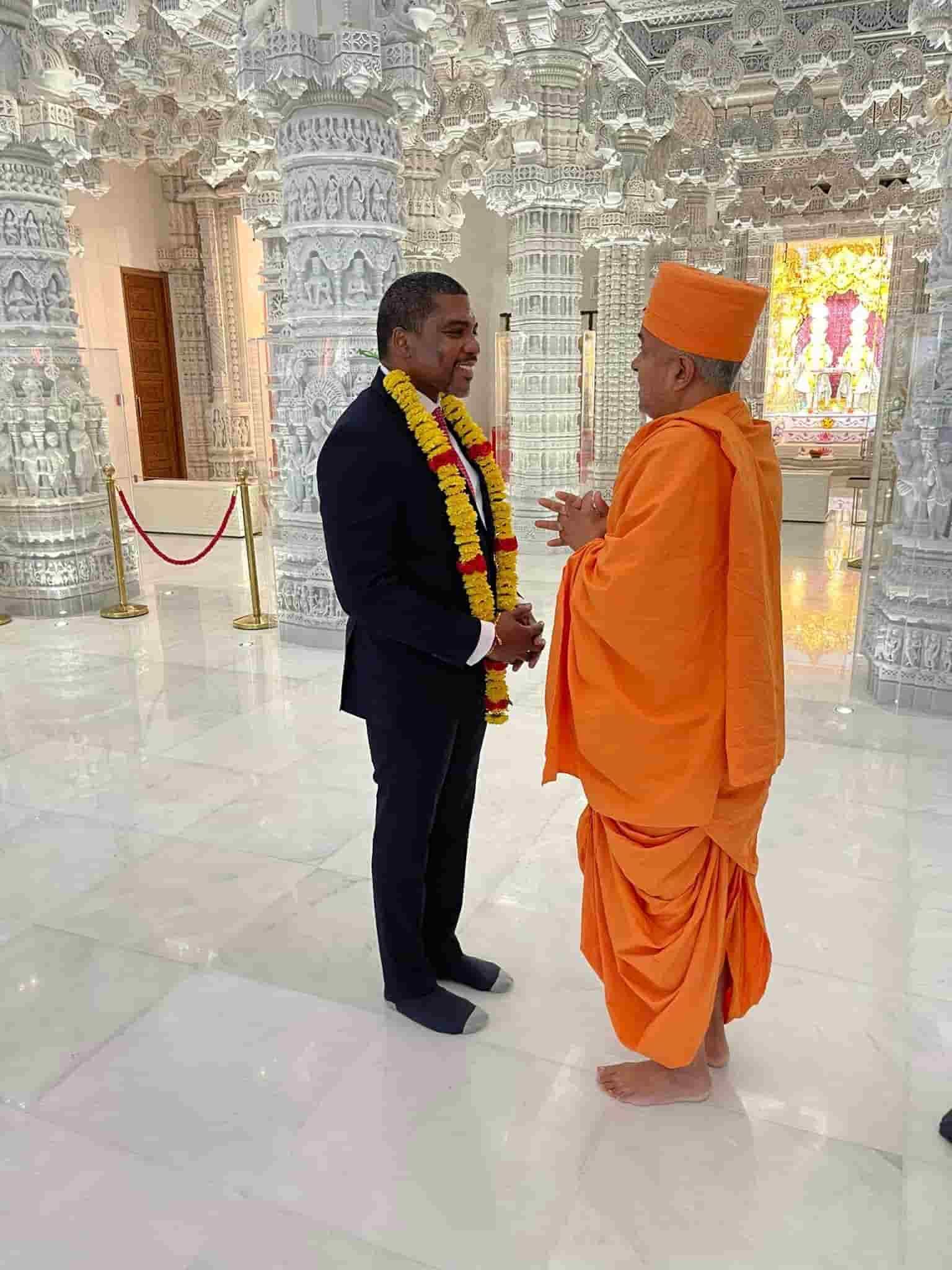 PM Terrance Drew at BAPS Hindu Mandir