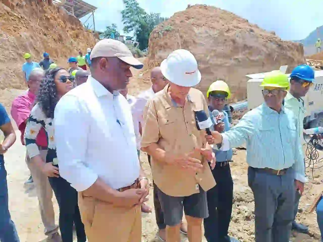 PM Skerrit at construction site of Cable Car