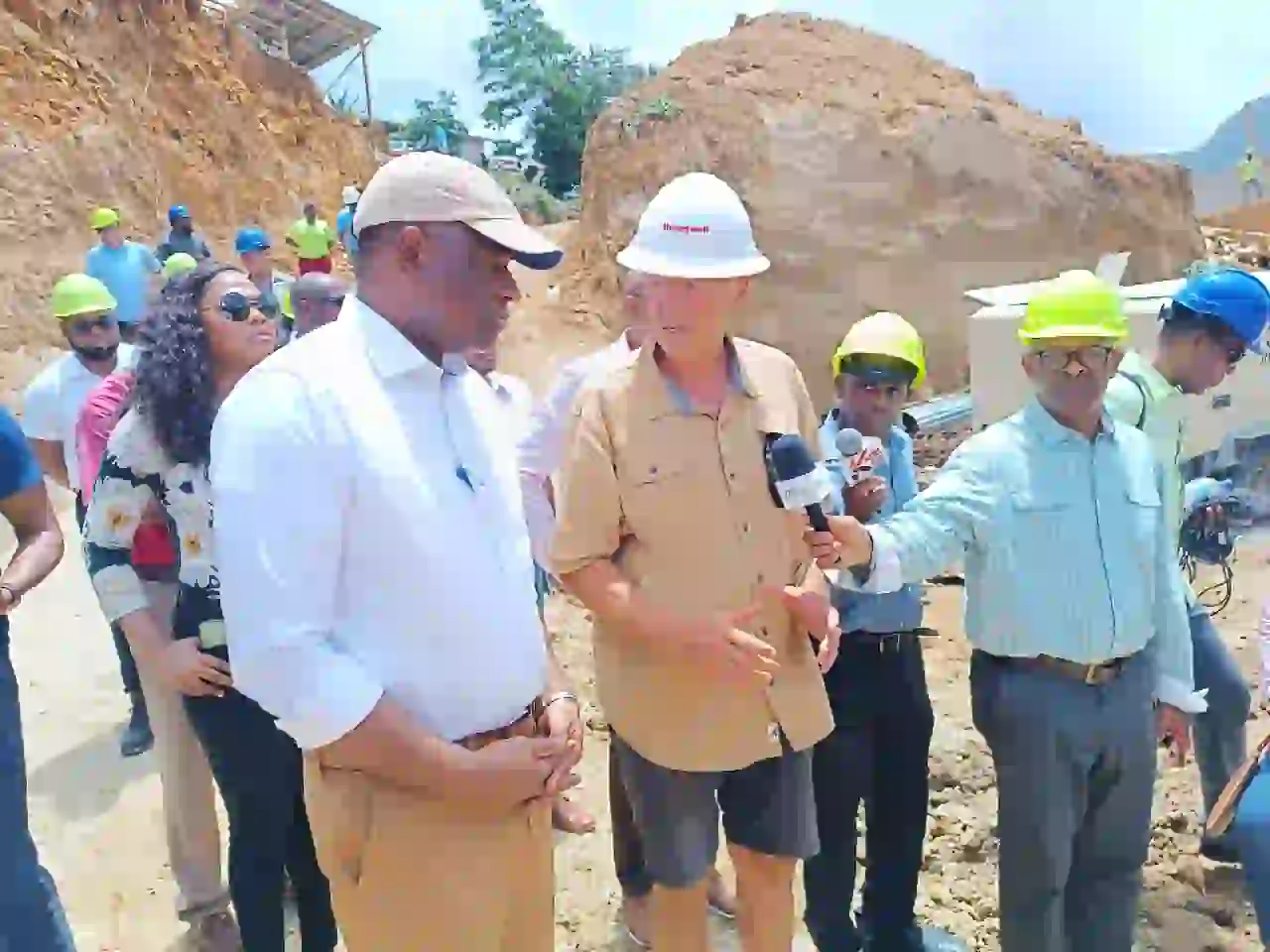 PM Skerrit at construction site of Cable Car