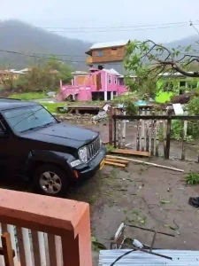 damage caused in parts of Carricaou