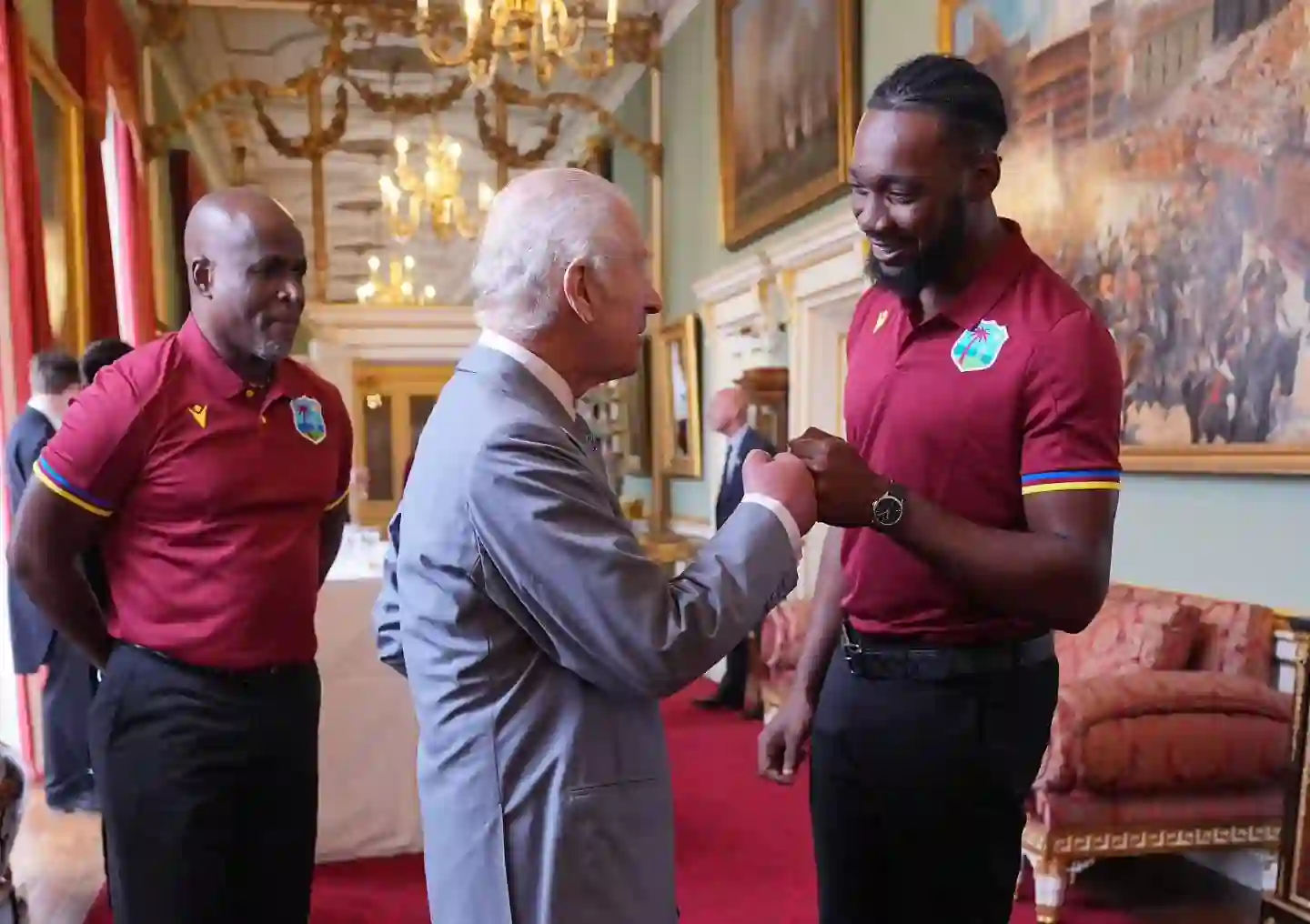 West Indies Cricket Team with King Charles 