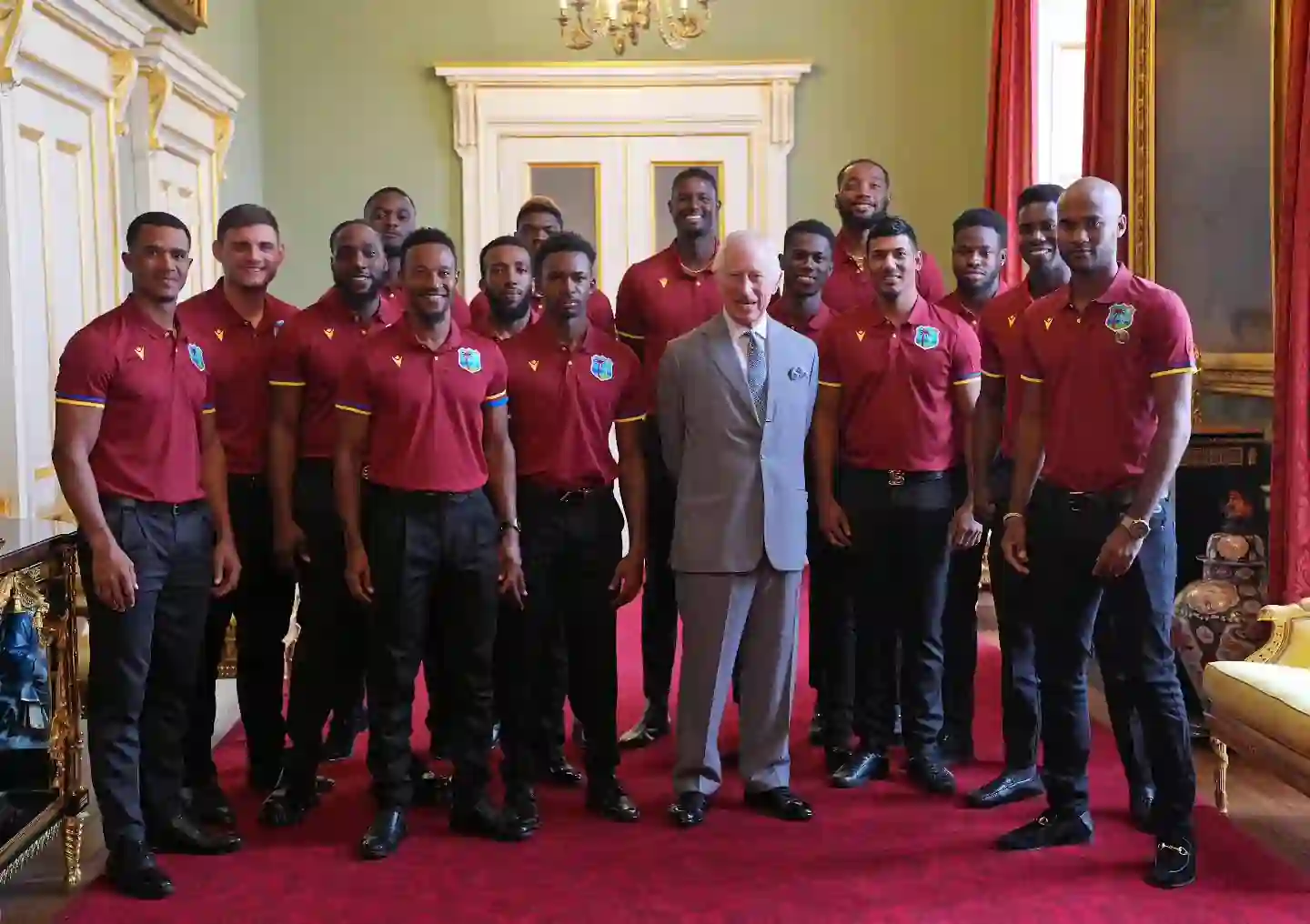 West Indies Cricket Team with King Charles 